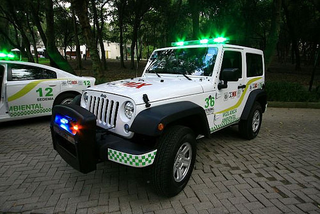 Undercover patrol cars brought to you by the same people that chose the Jeep Wrangler as an environmental patrol car inside the most densely populated area of Mexico. Rated one of the trucks with the worst fuel economy by the EPA.